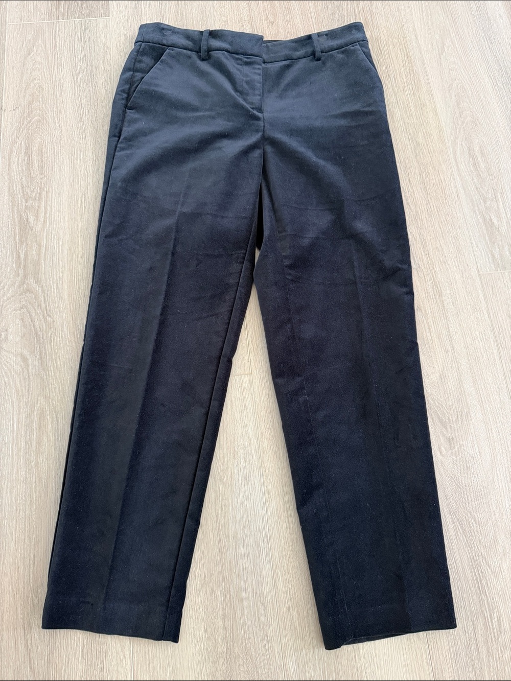 LOFT Velvet Curvy Black Straight-Leg Dress Pants
